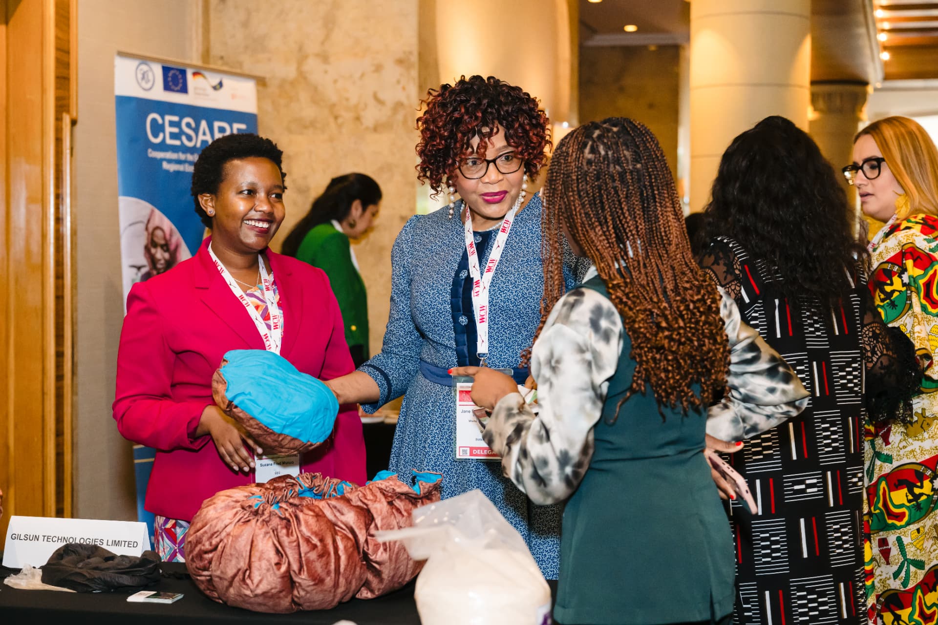 Women entrepreneurs connecting at a Women Creating Wealth exchange